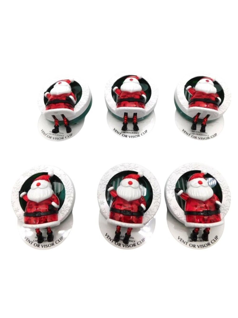 6 NEW Bath and Body Works Vent Visor Car Fragrance Clips Santa Claus Christmas